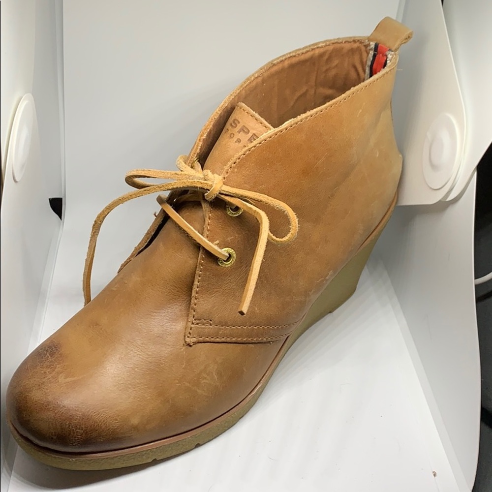 Sperry Harlow Burnished Leather Wedges